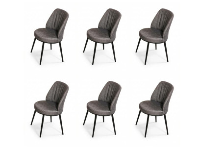 6x Stühle Stil modern Farbe grau neu kompakt vielseitig weich bequem