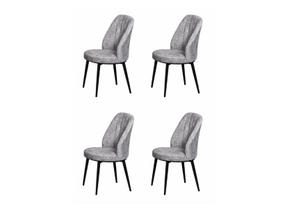 4x Stühle Stil modern Farbe grau weich bequem komfortabel neu vielseitig