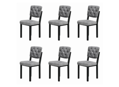 6x Stühle Stil modern Farbe grau neu weich bequem Stoff vielseitig