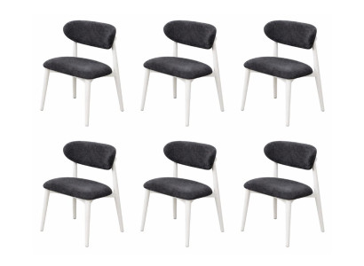 6x Stühle Stil modern Farbe schwarz weiß neu weich bequem Stoff Komfort