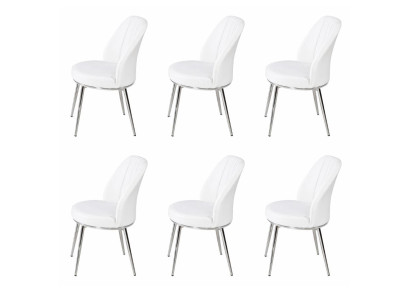 6x Stühle Stil modern Farbe Weiß Esszimmer neu vielseitig weich bequem