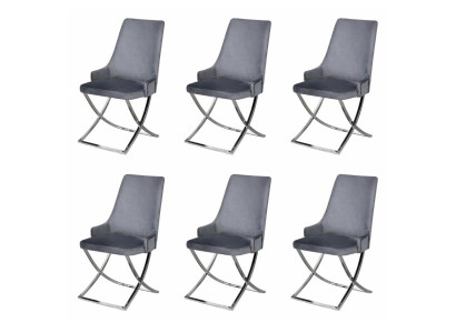 6x Stühle Stil modern Farbe silber neu Esstisch bequem vielseitig