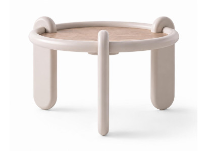 2x Beistelltisch Stil modern Farbe weiß Wohnzimmer praktisch neu Rund