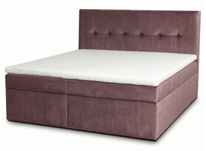 Braunes Boxspringbett 200 × 200 Stoffbett mit Schubladen Schlafzimmermöbel