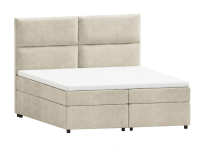 Stilvolles beiges Boxspringbett 140 x 200  Bett mit Stauraum und Matratze Betten
