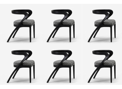 6 Stühle Set Modern Schwarz Bequem Esszimmerstuhl Design Luxus