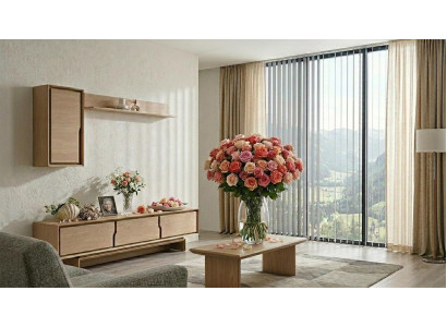 TV board Wandschrank Wandregal Stil modern beige Wohnzimmer geräumig