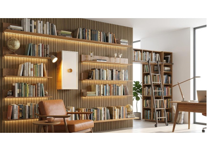 Wandschrank Wandregal Stil modern beige bequem Wohnzimmer