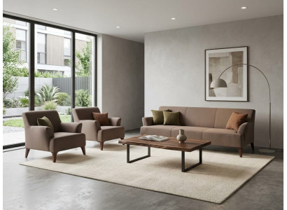 3-Sitzer Sofa Sessel braun modern elegant funktional ergonomisch