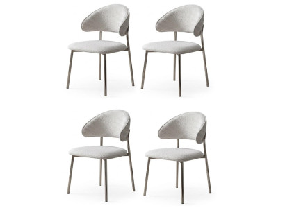4x Stühle Modern Beige Bequem Esszimmerstuhl Minimalistisch Luxuriös