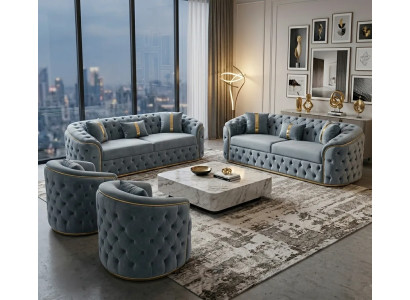 Stilvolle Chesterfield Sofagarnitur 3+3+1+1 Sitzer