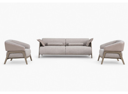 3 Sitzer Sofa Beige Wohnzimmer Stil Modern komfortabel geräumig