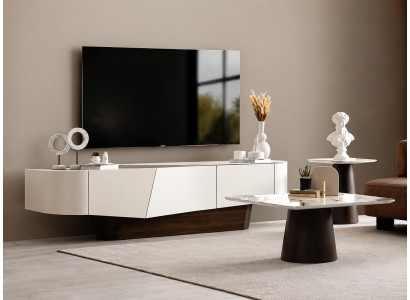 Weißes stilvolles Wohnzimmer Set TV-Möbel Couchtisch Beistelltisch