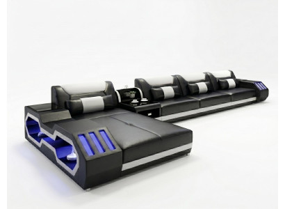 Wohnlandschaft L-Form Modern Schwarz Premium Eckgarnitur Designersofa