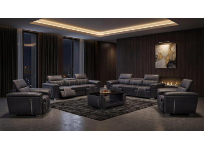 Wohnzimmer Set Modern Schwarz Exklusive Sofagarnitur Designer Wohnset