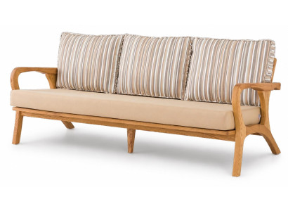 3-Sitzer Gartensofa Modern Beige Kissen Elegant Stilvoll Komfort Neu