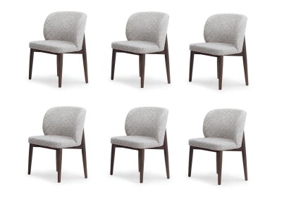 6х Stühle Modern Minimalistisch Hellgrau Esszimmerstühle Elegant Luxus