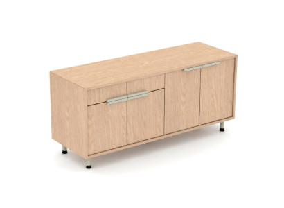 Aktenschrank Sideboard beige Büroschrank Holzoptik Modern