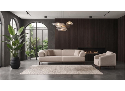 Wohnzimmer Polstergarnitur Designer 3-er Textilsessel 3tlg Set