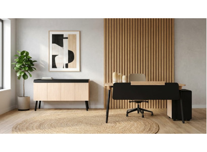 Arbeitszimmer Set Schreibtisch Kommode Sideboard Modern Design