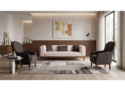 Beige-graues Sofa-Set Sofas stilvolle Stoffsofas Wohnzimmermöbel