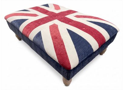 Union Jack Hocker Ottoman British Vintage Klassischer Polsterhocker