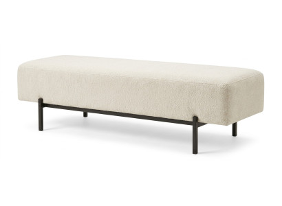 Beige Bank  Textil Modern Sitzhocker Polsterbank Schlafzimmer Möbel