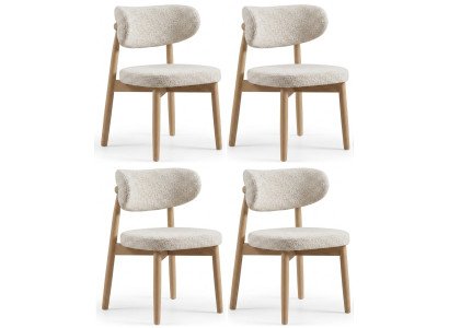 4x Stuhl Esszimmerstuhl Polsterstuhl Beige Luxus Modern Design