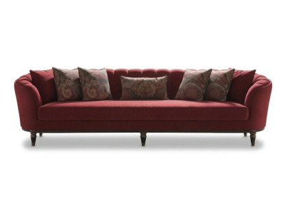 4-Sitzer Sofa Rot Modern Holz Textil Polsterung Einfarbig Wohnzimmer