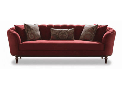 3-Sitzer Sofa Rot Modern Textil Holz Einfarbig Komfort Wohnbereich