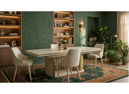 Ausziehbarer Esstisch Modern Weiß Holz Metall 4 Stühle Set Großer