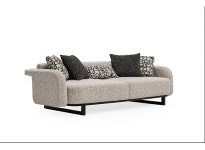 3 Sitzer Sofa Couch Polstersofa Dreisitzer Wohnzimmer Beige Design