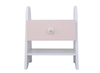 Weiß-rosa Nachttisch stilvoller Jugendzimmer Kinderzimmer Mädchen modern