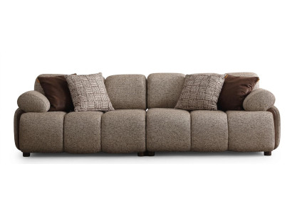 3 Sitzer Sofa Modern Grau Minimalistisch Großzügig Strukturiert