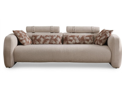 3 Sitzer Sofa Modern Beige Strukturiert Einhüllend Gemütlich