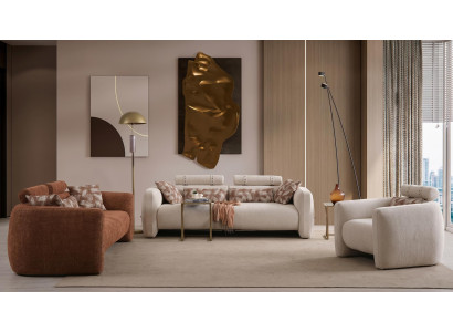Wohnzimmer Set 2x 3 Sitzer Sofa Sessel Modern Groß Schick