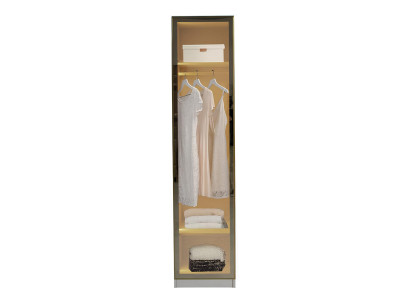 Vitrine Schrank Modern Beige Glas Design Luxus Beleuchtung Modul Slim