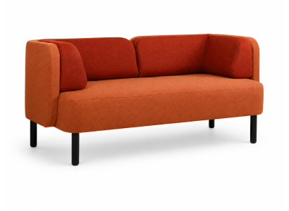 Zweisitzer Sofa Stoff Orange Modern Bequem Wohnzimmer Polstermöbel