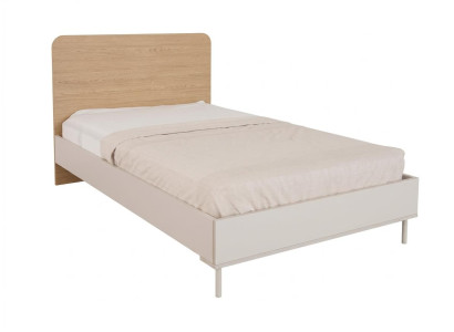 Weiß-braunes Bett Holzbett Jugendbett modern hochwertig Jugendzimmer