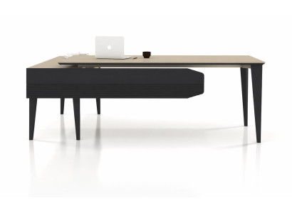 Beiger Schreibtisch Holz Modern Arbeitsplatz Hochwertig Elegant