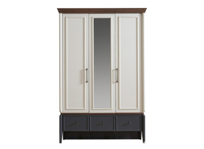 Beige-grauer Kleiderschrank Spiegel 3-türig Jugendzimmer Schlafzimmer modern