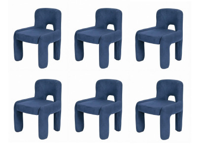 6x Esszimmerstuhl Luxury Polsterstuhl Bouclé Armlehnen Modern Design
