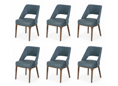 6x Esszimmerstuhl Polsterstuhl Holzbeine Modern Classic Esszimmer