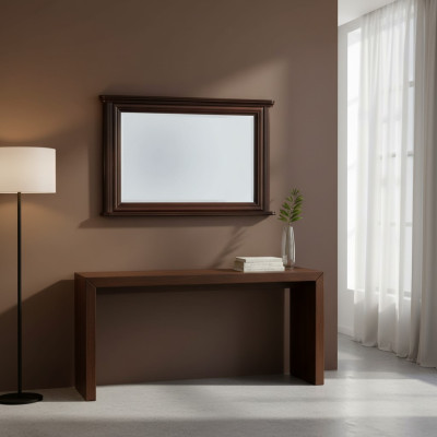 Klassisk designerspegel med äkta träram XXL 107x71 spegel - Modell W-L2