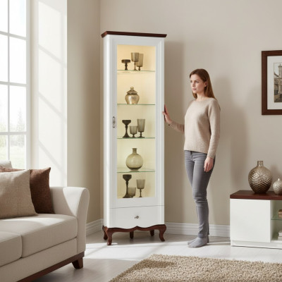 Massivholz Echtholz Handarbeit Klassische Vitrine Vitrinen Schrank Vitrinen MIWN 