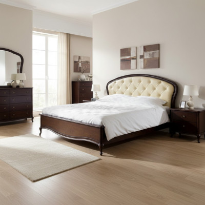 Bett Ehebett Doppelbett Chippendale Königsbett Kolonial Schlafzimmer Model V-O-N 