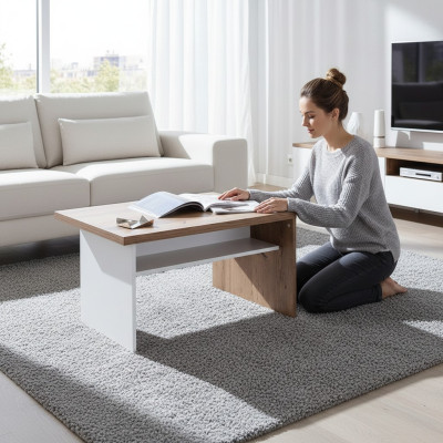 Klassischer Couchtisch Holztisch Beistelltisch Design Tische Wohnzimmer CM S3