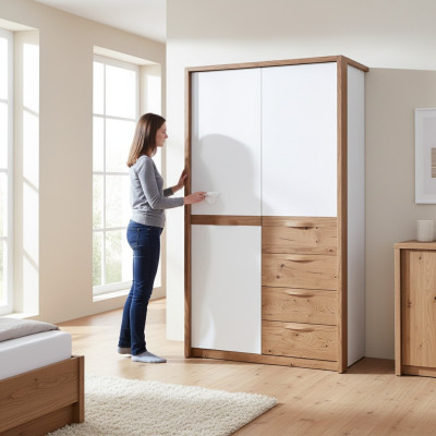 Klassische Schränke Schrank Eckschrank Kleiderschrank Holzschrank - CM-2D