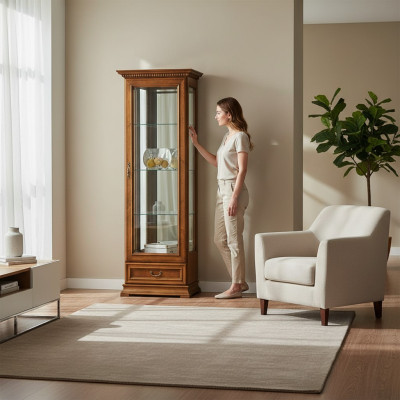 Klassischer Vitrine Vitrinenschrank Vitrinen Schrank Glas Sammler Museum R-W2