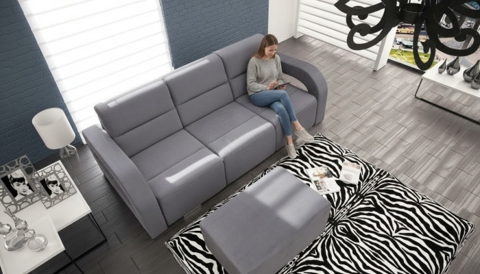 Schlafsofa Klappcouch 3-Sitzer Schlaffunktion + Bettkasten Couch Sofa Klappsofa